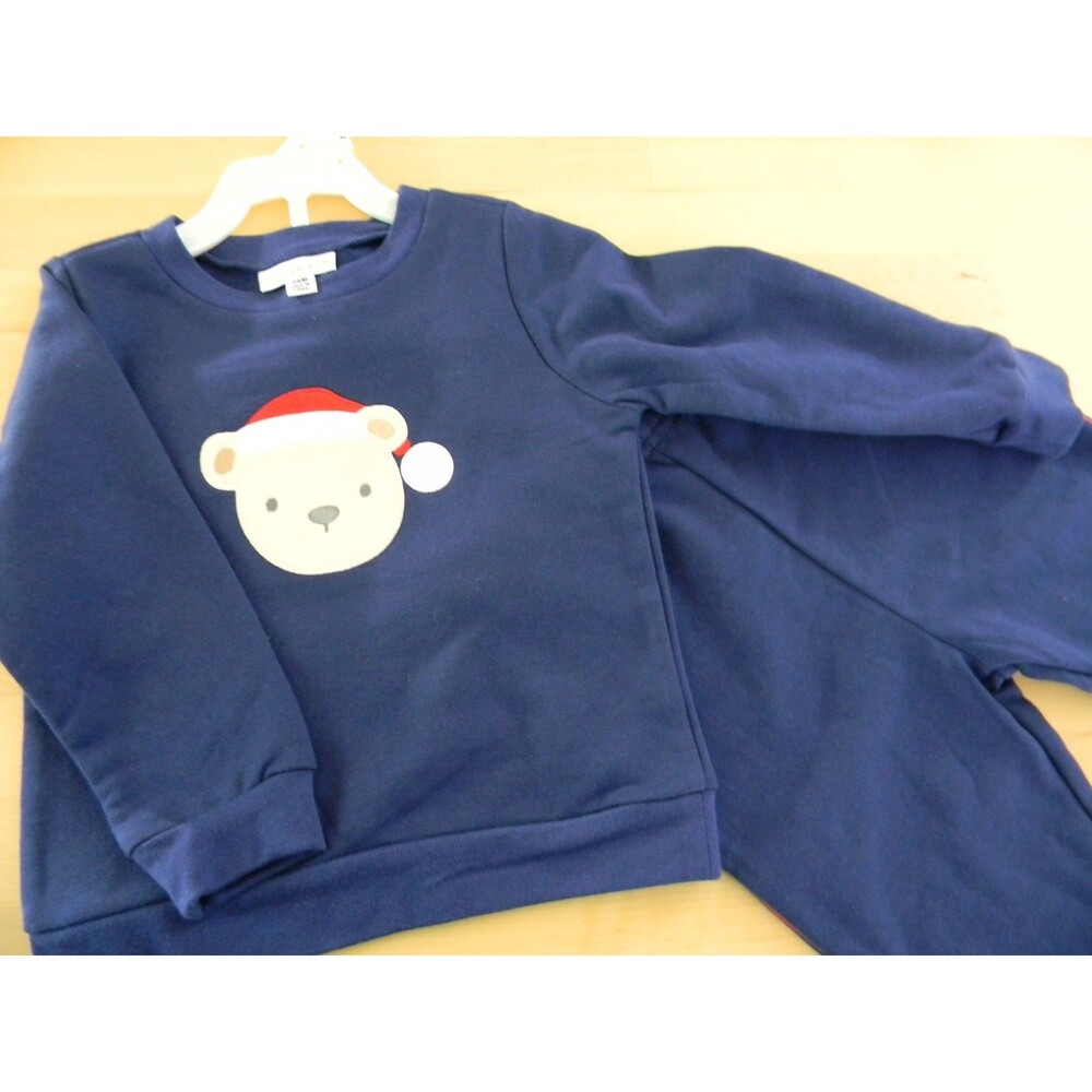 Magical Kids Blue Christmas Sweatsuit Bear Outfit Size 24 months NWOT